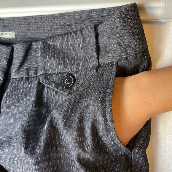 Dalia Collection Women Flared Dress Pants size 12 Petite Gray Mid Rise Stretch - Picture 7 of 10